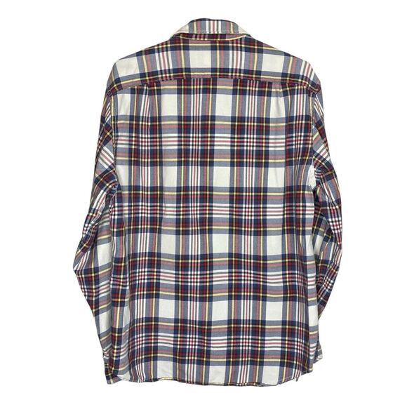 J Crew Shirt Mens Medium Flannel Plaid Button Up Long Sleeve Pockets Preppy - Picture 2 of 9